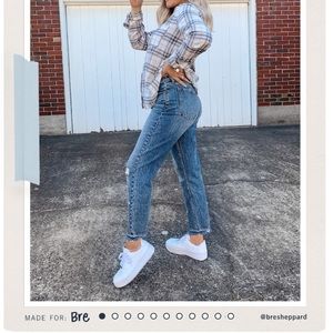 Ripped High Rise Mom Jeans